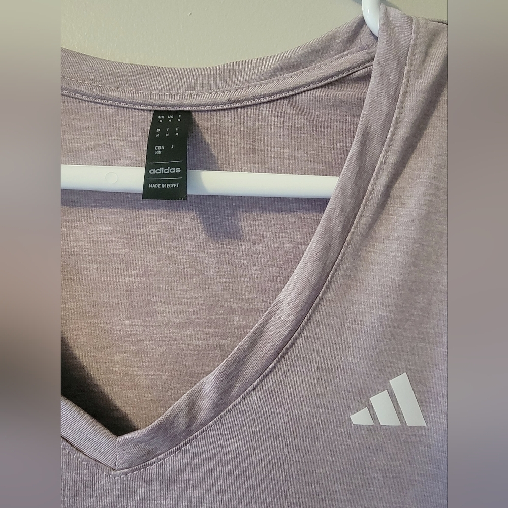 adidas Women’s Light Lavender V-Neck Short Sleeve Tee